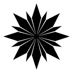 Raster illustration.  Snowflake logo, icon, design element for decoration, business. Snowflake icon flat style. Original elegant simple element. Abstract decorative illustration in geometric style