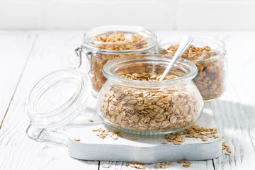 oat flakes and assortment of muesli