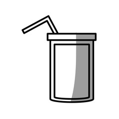 soda straw beverage picnic shadow vector illustration eps 10