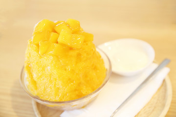 Japanese sweet food , Mango shaved ice