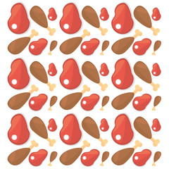 beef and chicken food seamless pattern vector illustration eps 10