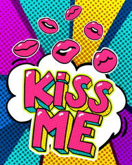 Kiss me word bubble.