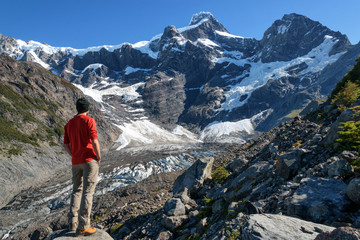 Man facing Cerro Paine Grande