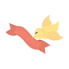 bird message ribbon romantic vector illustration eps 10