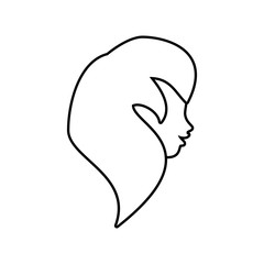 profile woman romantic image outline vector illustration eps 10