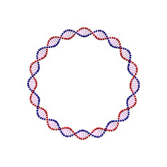 Abstract DNA spiral.Circle. Isolated on white background. Vector illustration.