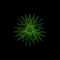 Abstract geometric shape of lines. Vector outline illustration.