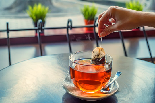 Preparing cup of tea