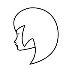 outline head woman female icon vector illustration eps 10