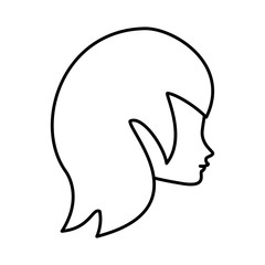 outline head woman female icon vector illustration eps 10