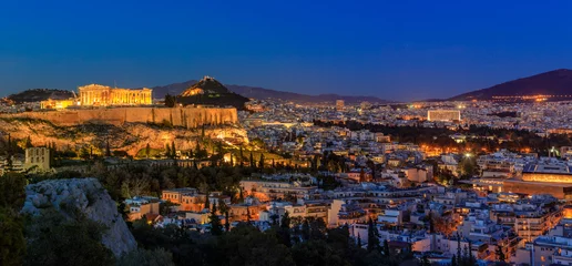 Gordijnen Sunset in Athens, Greece © elena_suvorova