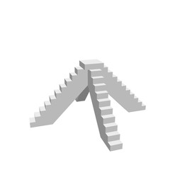 Pedestal with steps. Isolated on white background. 3d Vector illustration.