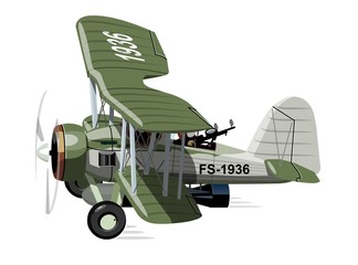 Vector cartoon retro torpedo bomber plane. Available EPS-10 vector format separated by groups for easy edit © Mechanik