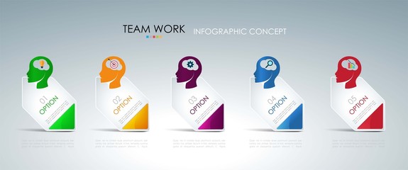 Fototapeta premium Info graphic teamwork. Business concept.