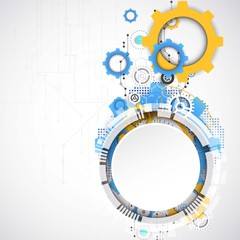 Naklejka premium Abstract background with various technological elements.