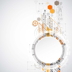 Obraz premium Abstract background with various technological elements.