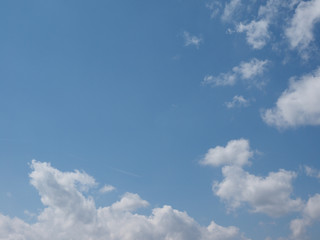 blue sky with clouds background with copy space