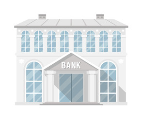 Fototapeta premium Bank building administrative commercial house flat design vector illustration