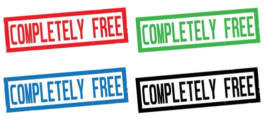 COMPLETELY FREE text, on rectangle border stamp sign.