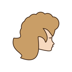 female face profile character vector illustration eps 10
