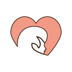 female face profile heart character vector illustration eps 10
