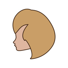 female face profile character vector illustration eps 10