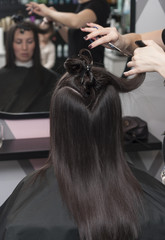 Fototapeta premium female haircut in a hairdresser's