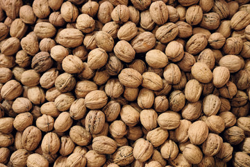 walnuts top view background