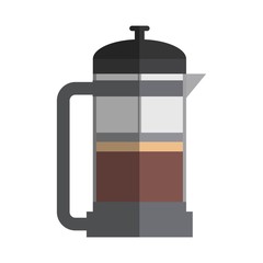 French Press Coffee Maker icon over white background. vector illustration