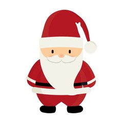 cute santa claus cartoon icon over white backgorund. colorful design. vector illustration