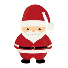 cute santa claus cartoon icon over white backgorund. colorful design. vector illustration