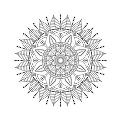 Flower Mandala. Vintage decorative elements. Oriental pattern, vector illustration. Islam, Arabic, Indian, moroccan,spain, turkish, pakistan, chinese, mystic, ottoman motifs. Coloring book page
