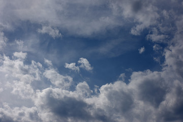 青空と雲「空想・青空に浮かび上がる無数のモンスター」