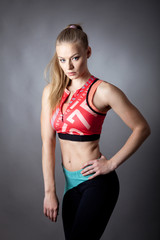 Naklejka premium Young blonde involved in sports and fitness 