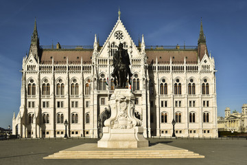 Horse statue of Andrassy minister at the hungarian parliament