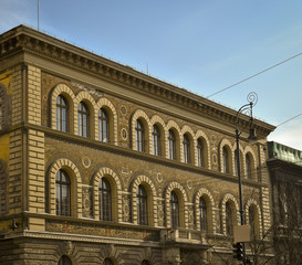 Fototapeta na wymiar A beautiful building in the street of Andrassy, Budapest