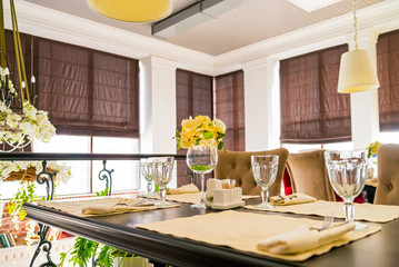 Elegant served table indoors