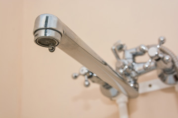 Modern bathroom washbasin with chrome faucet