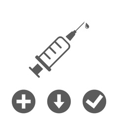 Injection syringe flat icon vector for medical apps and websites