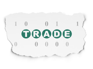 Obraz premium Finance concept: Trade on Torn Paper background