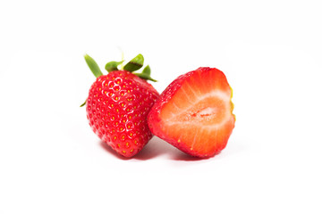 Isolated Strawberries on White Background