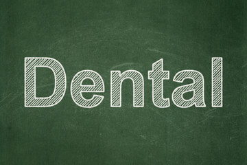 Fototapeta premium Medicine concept: Dental on chalkboard background