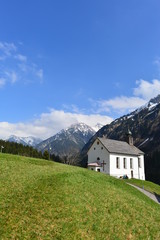 Fototapeta na wymiar Expositurkirche Baad / Mittelberg-Kleinwalsertal (Vorarlberg)