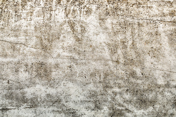 Texture of aged concrete with cracks and moss