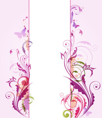 Fototapeta na wymiar Abstract vertical floral banner