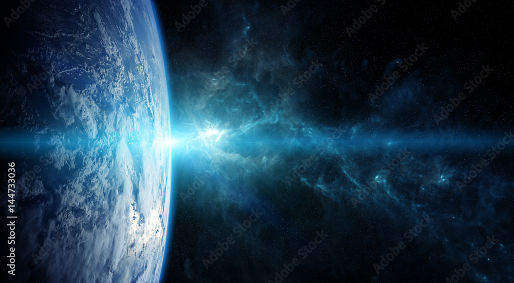 Wall mural planet earth in space 3d rendering elements of this image furnished by nasa