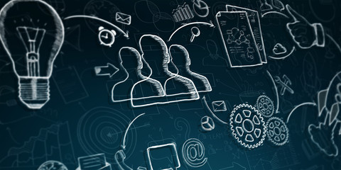 Depth of field on hand drawn project presentation