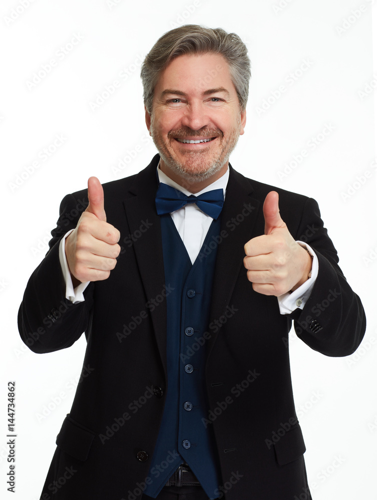 Poster happy businessman.