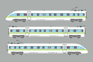 flat high-speed train isolated.vector express railway illustration - 144734829