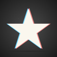 Abstract star icon with three colors. Vector